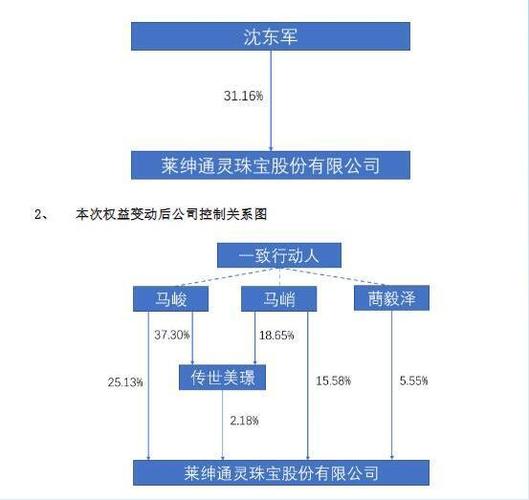 莱绅通灵实际控制人变更前后股权示意图  据公司公告